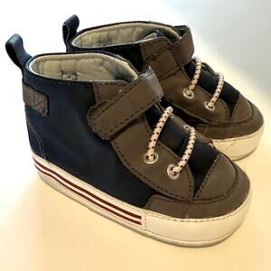 Carter's Baby Boy High Top Sneakers Shoes In Navy Gray Size 3-6 Months